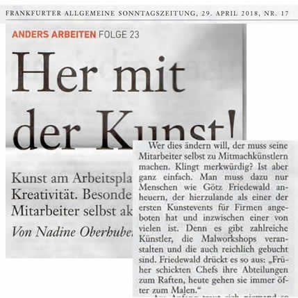 Artikel in  Frankfurter Allgemeine - Her mit der Kunst